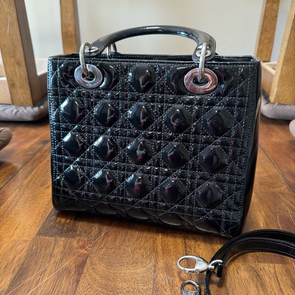 Christian Dior Black Patent Leather Medium Lady Dior - Picture 3 of 14